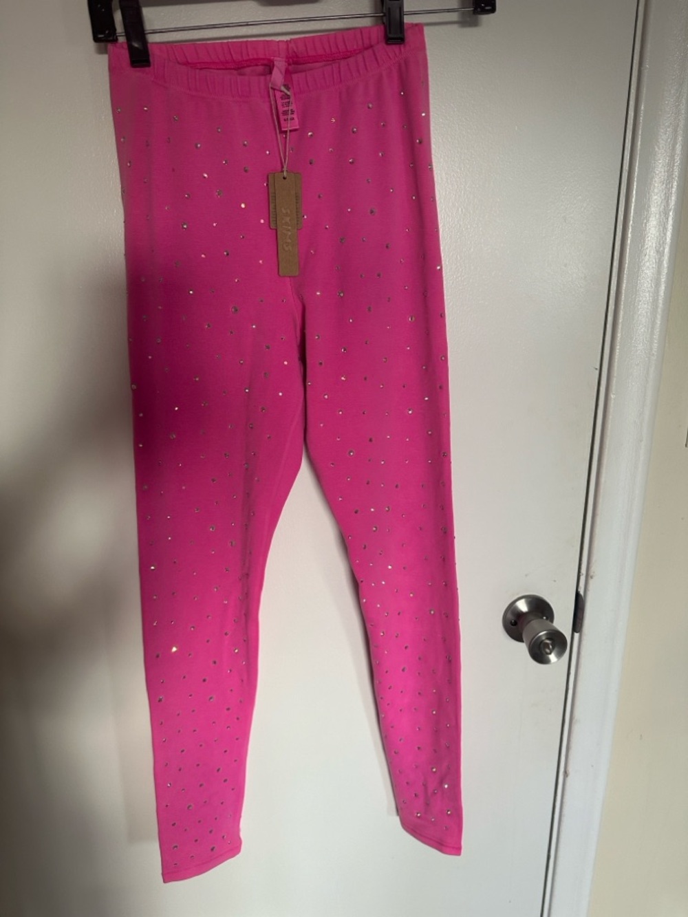 SKIMS Hot Pink Rhinestone Kids Leggings
